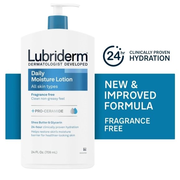 Lubriderm Unscented Daily Moisture Lotion + Pro-Ceramide, 24 fl. oz - Picture 2 of 7